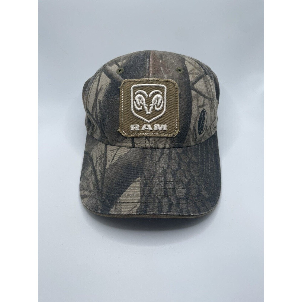 Dodge Ram Camo Hat Green Brown Embroidered Patch Logo Buckle Adjustable